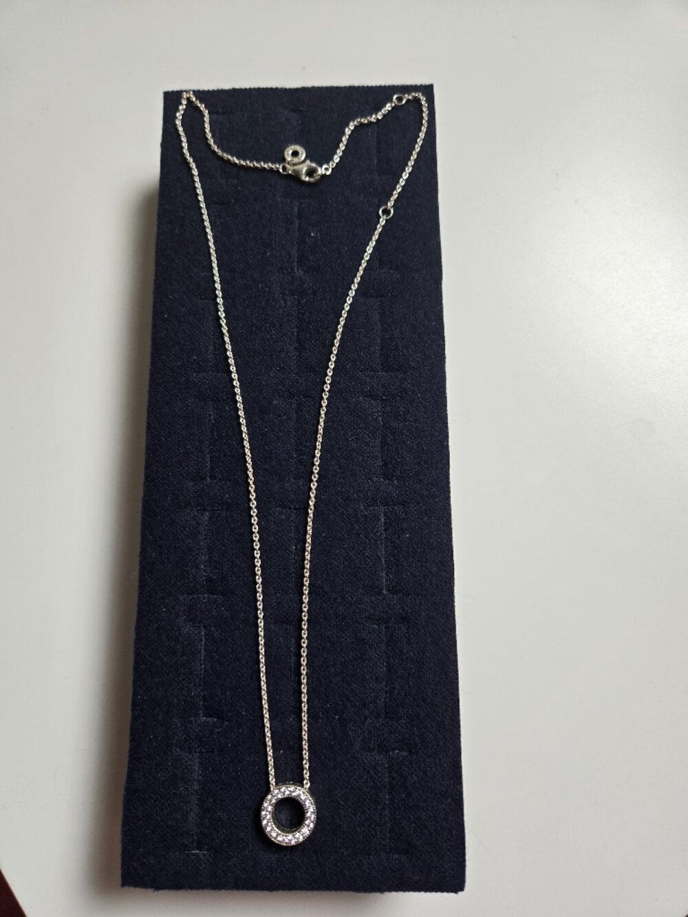 Pandora cubic zirconia silver necklace